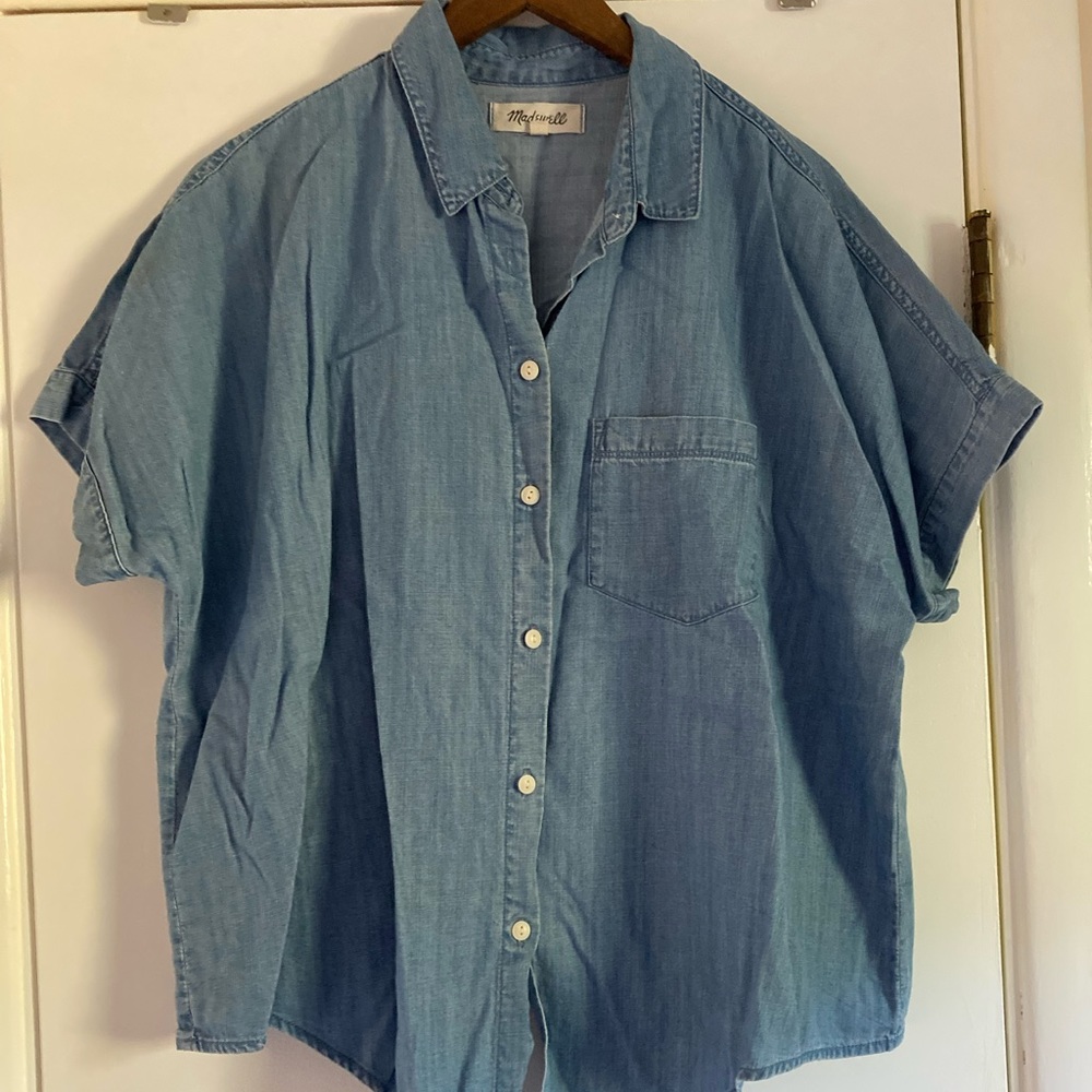 Madewell Demin T-Shirt Button Down - Medium